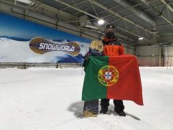 Pedro Herdeiro em competição em Taças da Europa de Snowboard