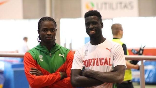 Abubacar e Hemilton no Campeonato da Europa de Atletismo de Surdos
